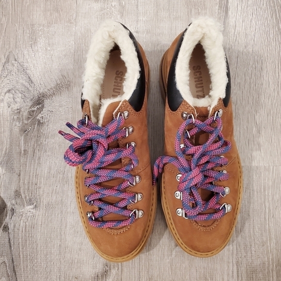 NEW Schutz Lucille Faux Shearling Lined Brown Ankle Boot - Picture 3 of 6